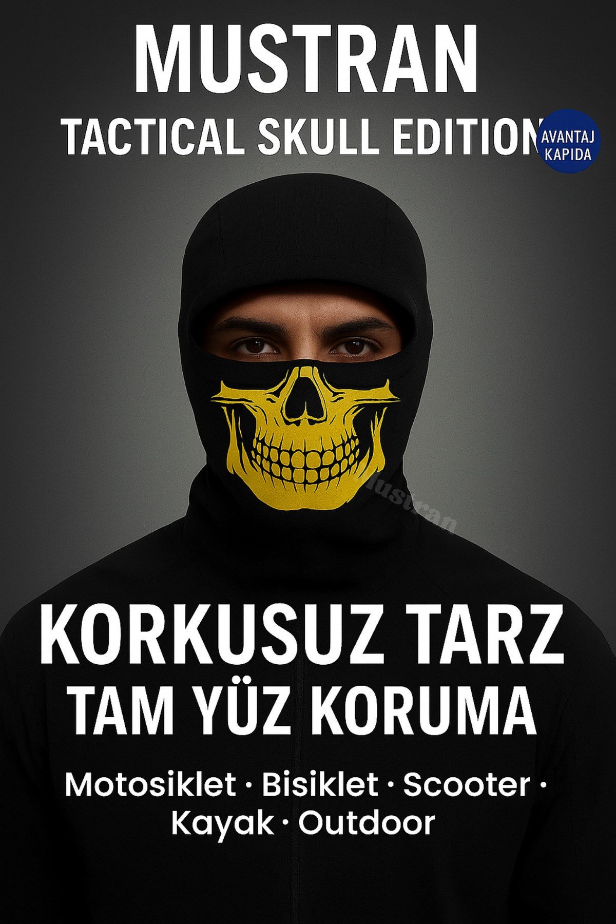 Tactical Skull Baskı Balaklava | Motosiklet Maskesi Outdoor Kar Scooter Bisiklet Kayak Kask Altı