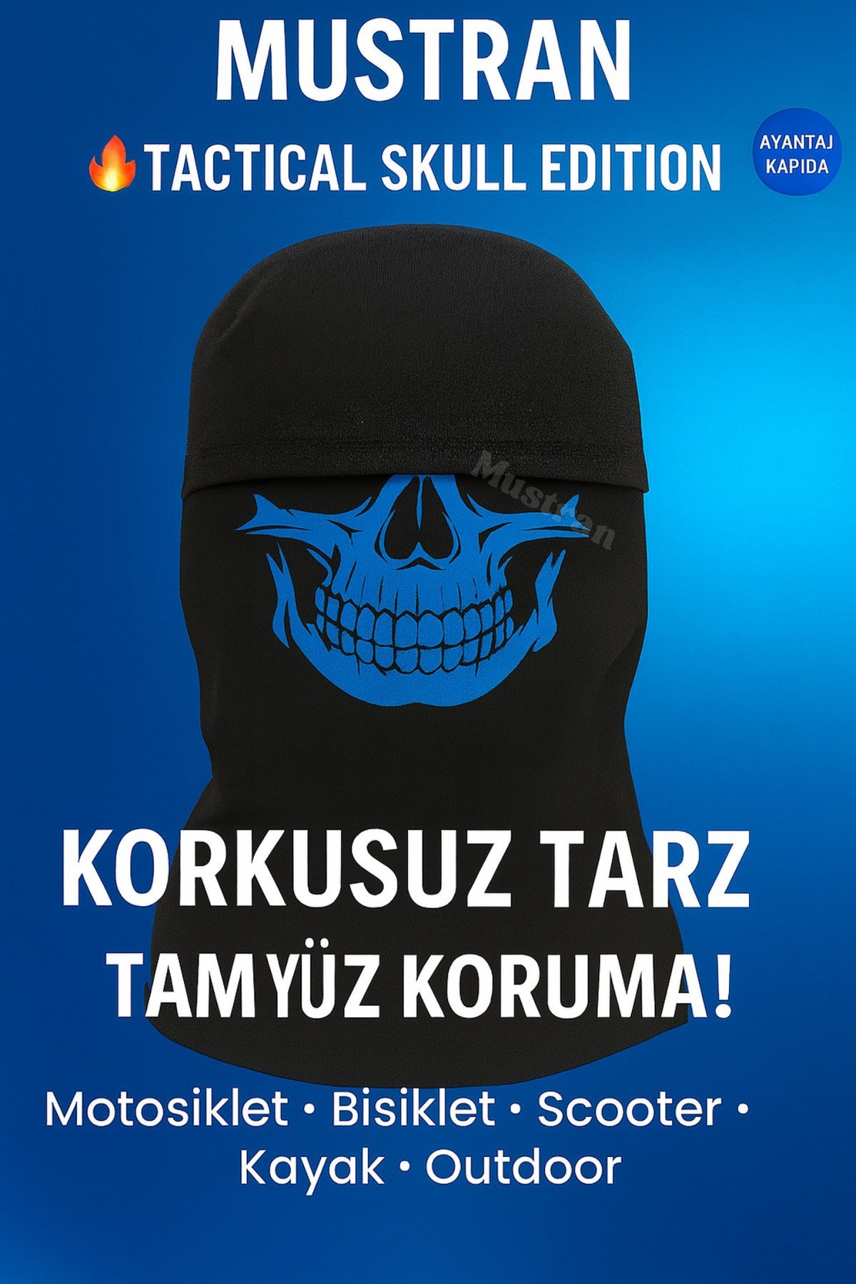 Tactical Skull Baskı Balaklava | Termal Kışlık Motosiklet Maskesi Kayak Kask Altı Unisex