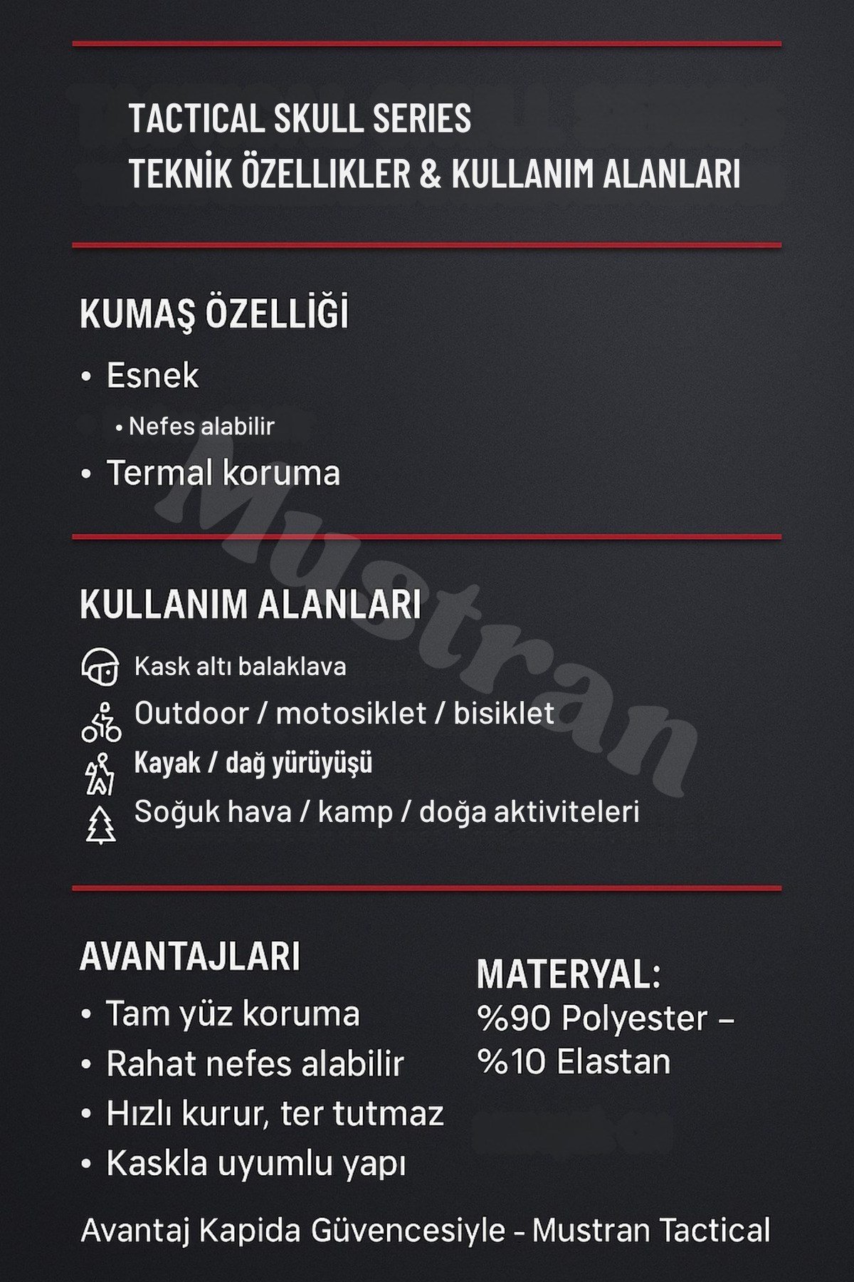 Tactical Skull Boyunluk | Termal Kışlık Unisex Yüz ve Boyun Koruma Maske Outdoor Kar motor