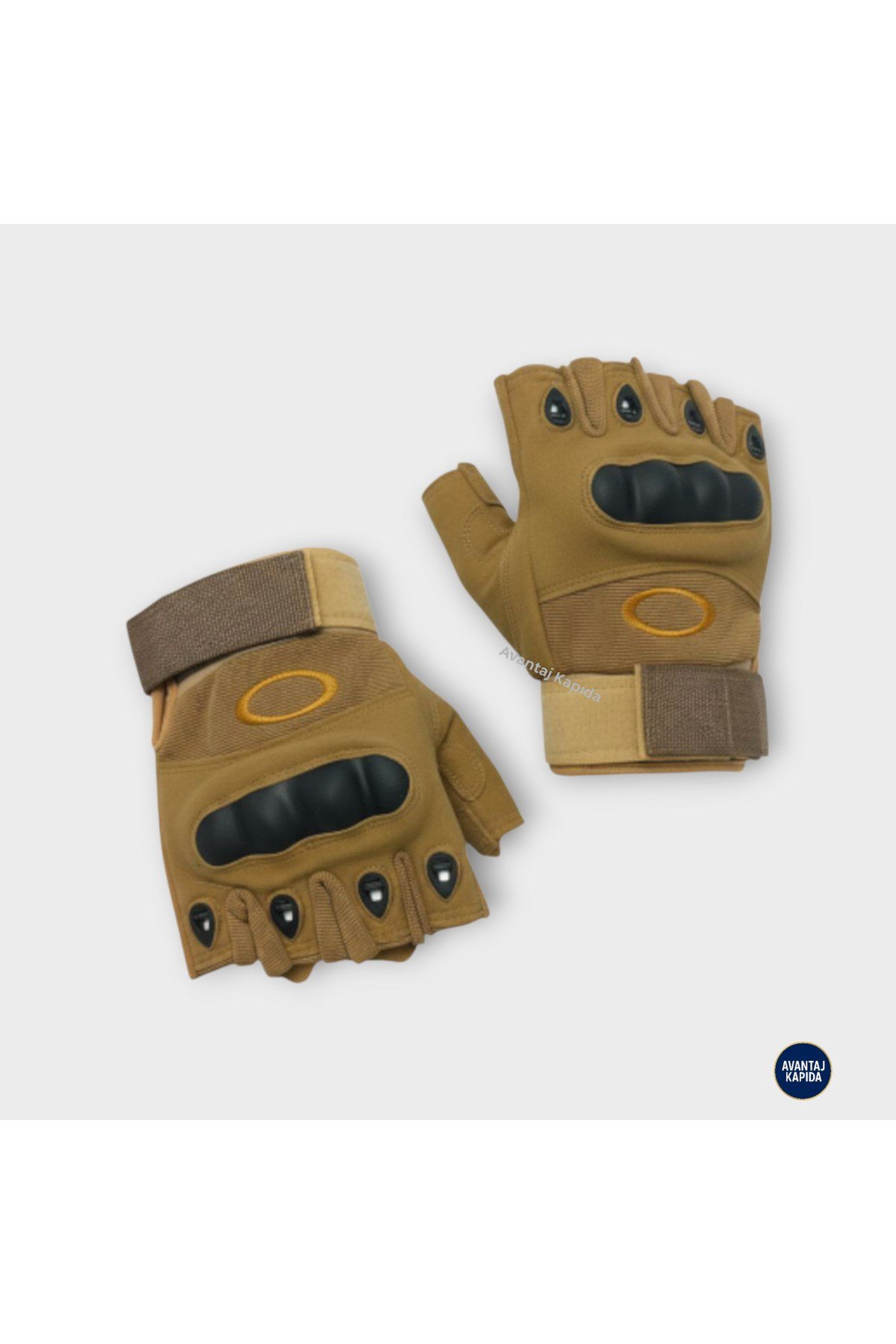 Taktik Korumalı Motosiklet Bisiklet Outdoor Eldiveni | Yarım Parmak Egzersiz Model Çöl