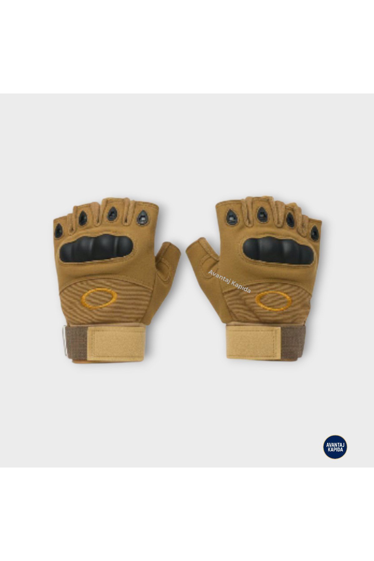 Taktik Korumalı Motosiklet Bisiklet Outdoor Eldiveni | Yarım Parmak Egzersiz Model Çöl