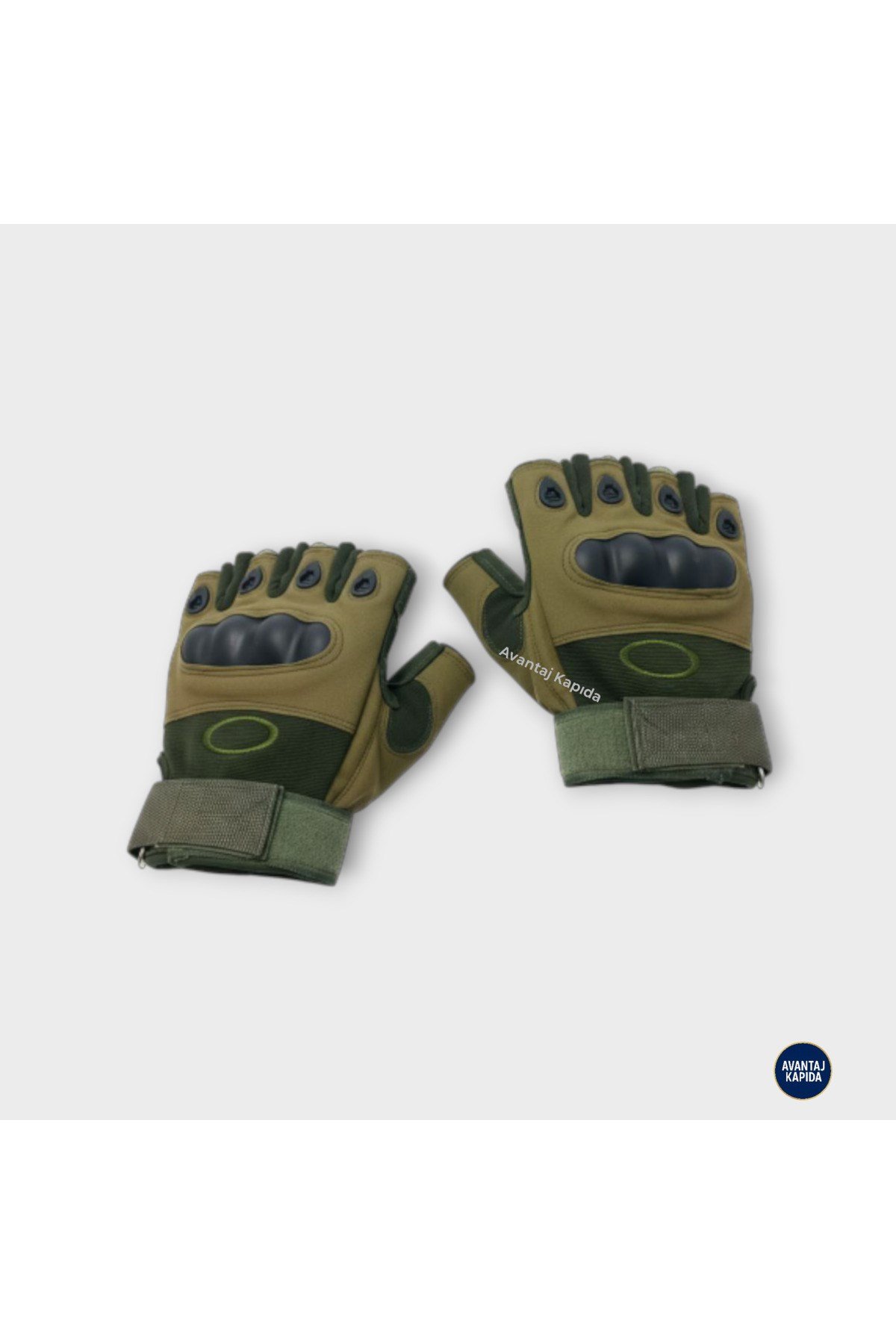 Taktik Korumalı Motosiklet Bisiklet Outdoor Eldiveni | Yarım Parmak Egzersiz Model Haki