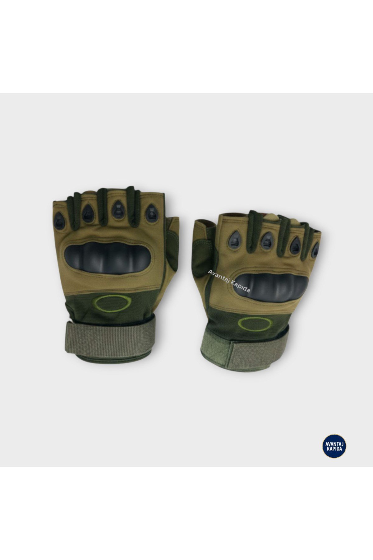 Taktik Korumalı Motosiklet Bisiklet Outdoor Eldiveni | Yarım Parmak Egzersiz Model Haki