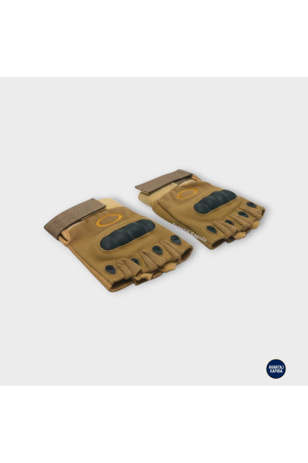 Taktik Korumalı Motosiklet Bisiklet Outdoor Eldiveni | Yarım Parmak Egzersiz Model Çöl