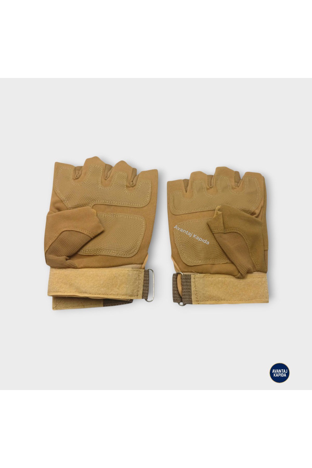 Taktik Korumalı Motosiklet Bisiklet Outdoor Eldiveni | Yarım Parmak Egzersiz Model Çöl