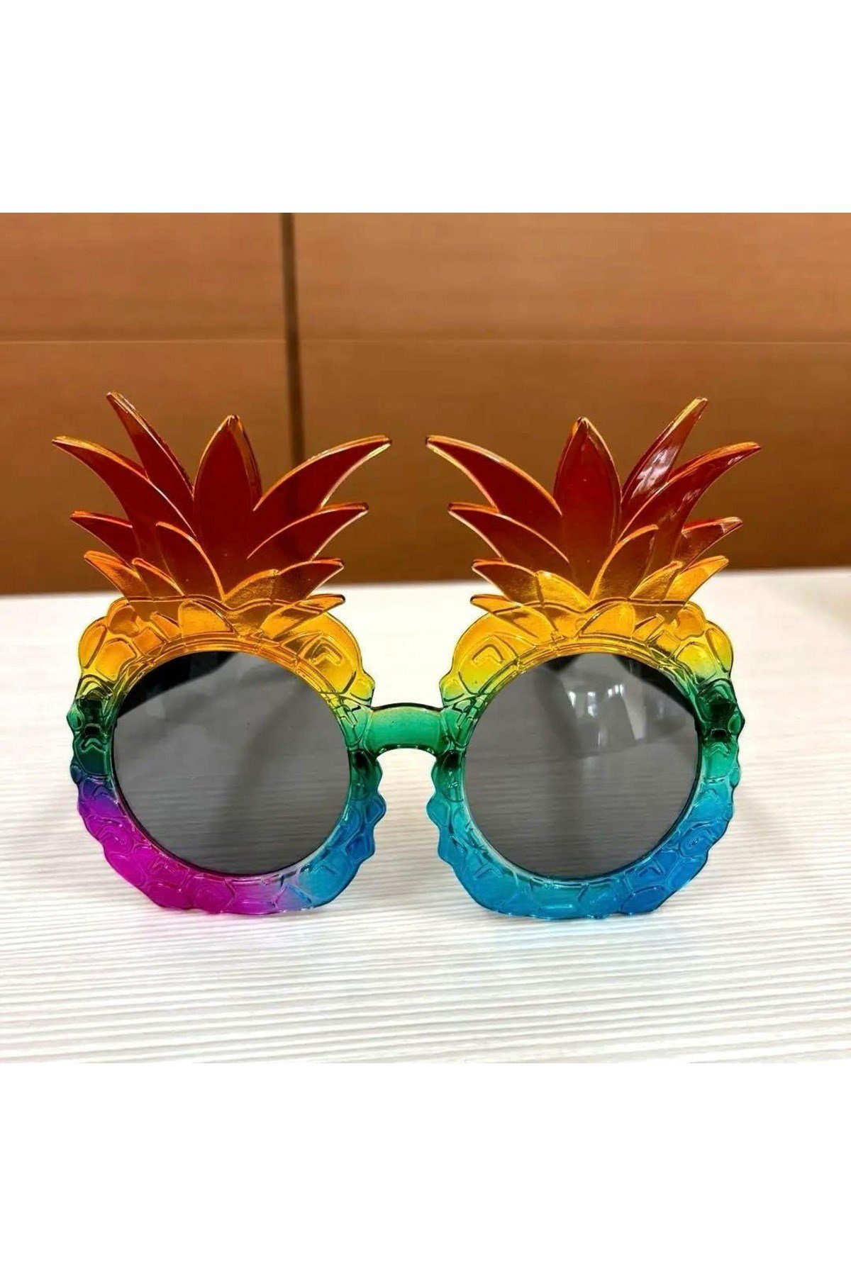 Tropikal Ananas Tasarımlı Renkli Hawaii Parti Gözlüğü