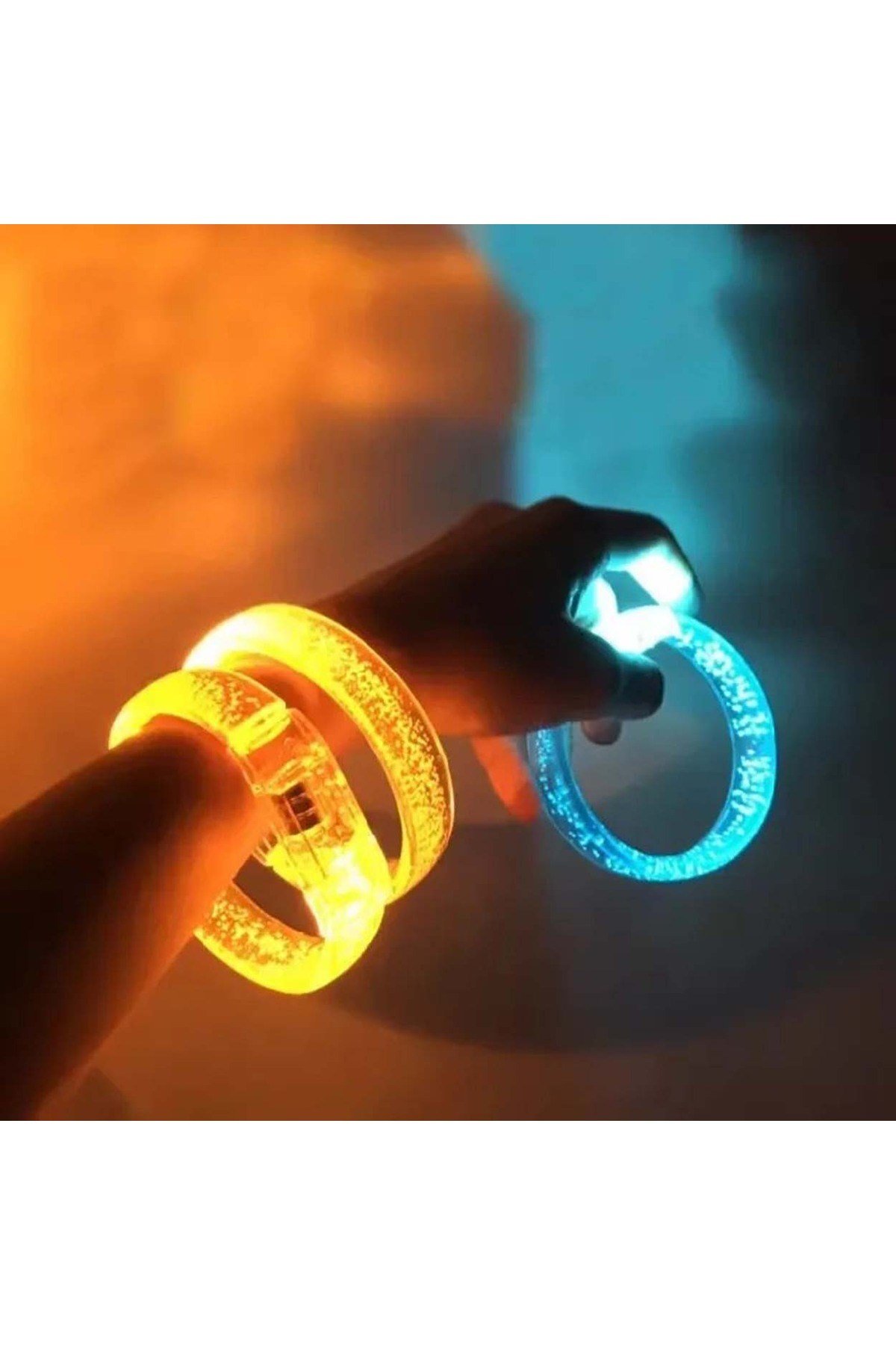 Turuncu Led Işıklı Baskı Yapılabilen Pilli Bileklik Bilezik 1,5 cm Genişlik