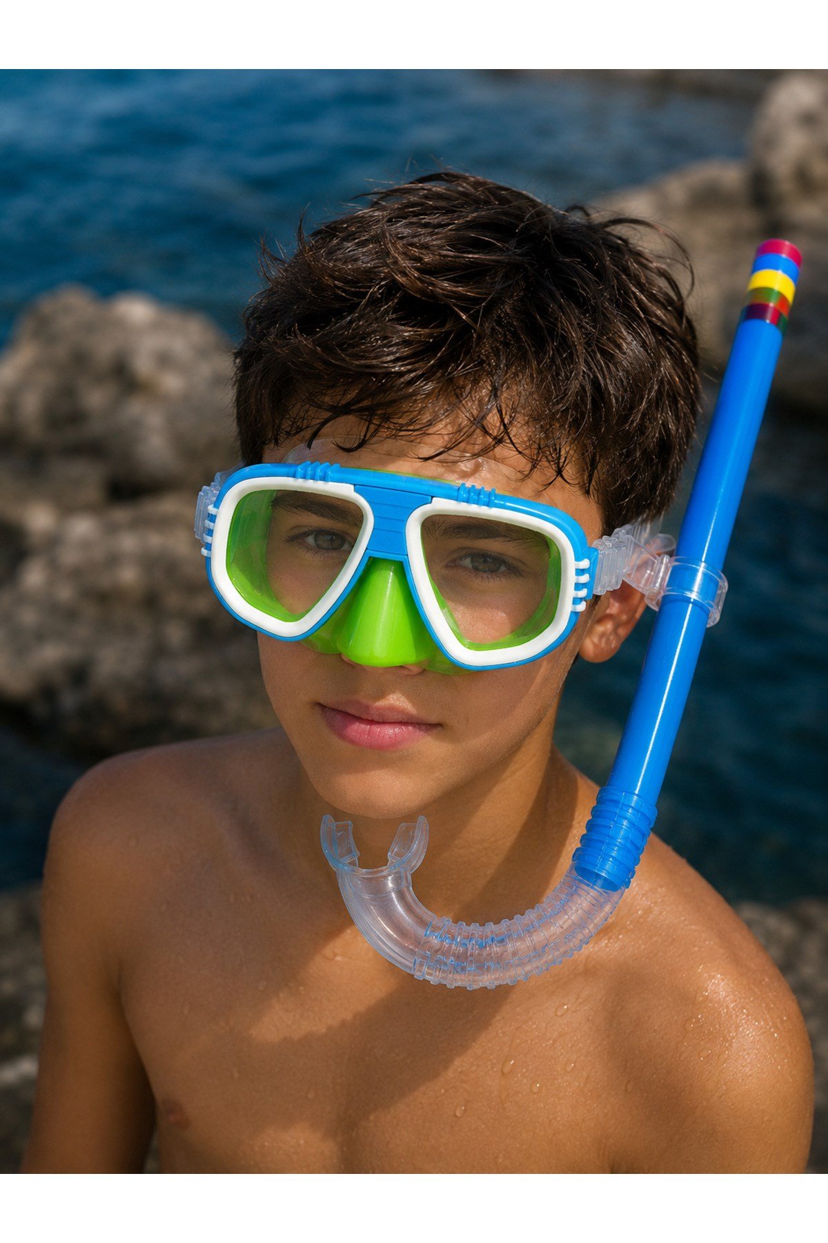 Unisex Dalış Seti Şnorkel & Gözlük Maske Tatil Havuz Deniz Yüzme 7 Yaş Ve Üzeri