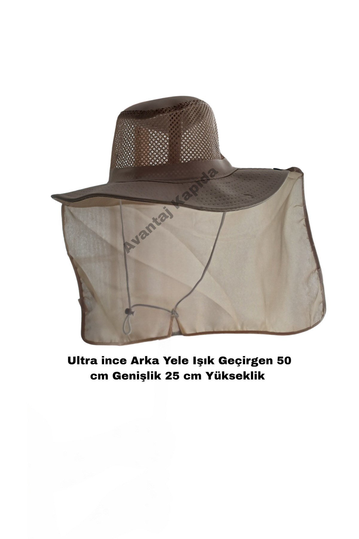 Unisex Şapka – Fileli, Serin Tutan, 50 Cm Yele Rüzgârlıklı Ultra Ince Tüllü Kumaş