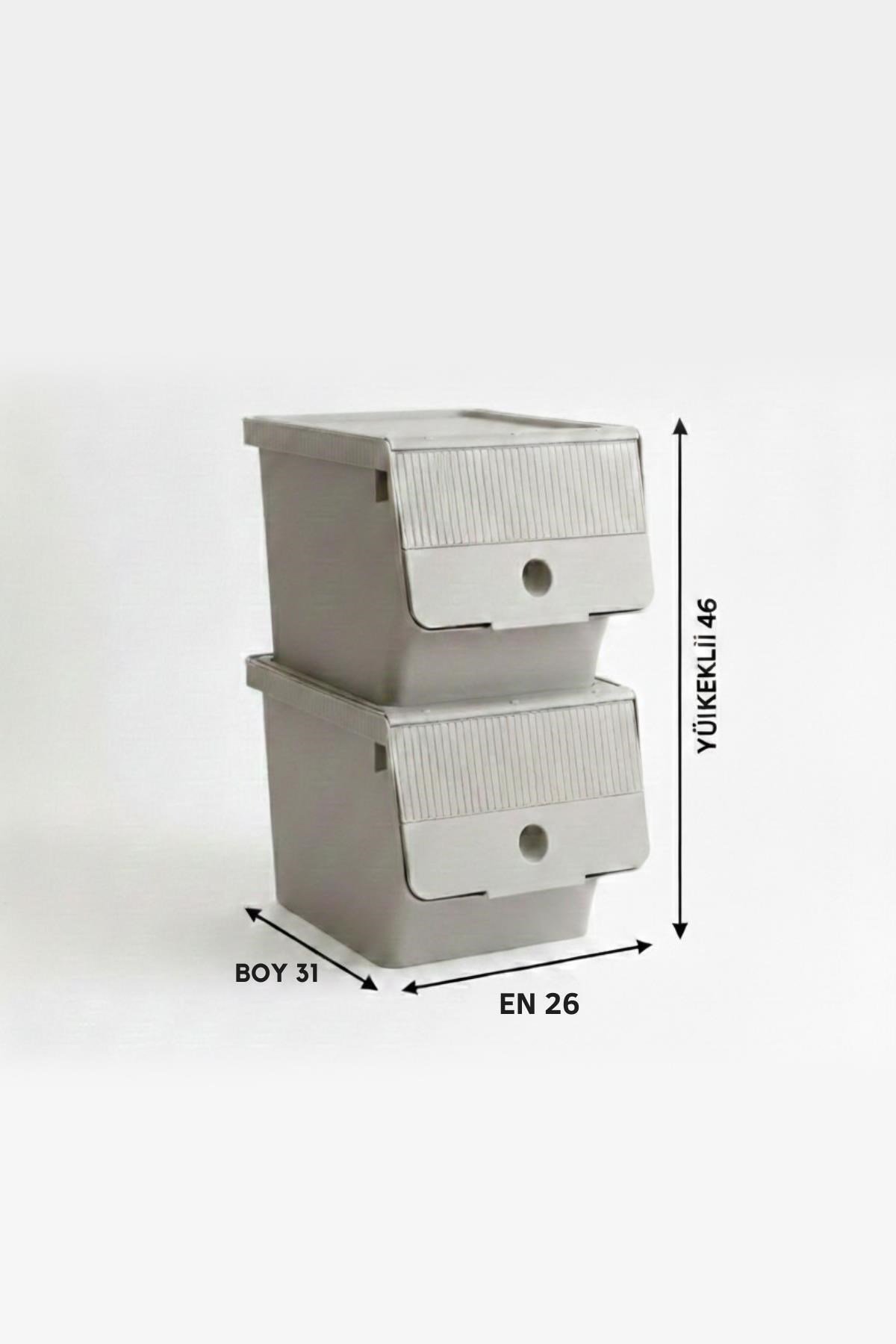 Vizon 2'Li 13,5 LT Modubox Kayar Kapaklı Saklama Kabı & Patates Soğan Kovası & Erzak Kutusu