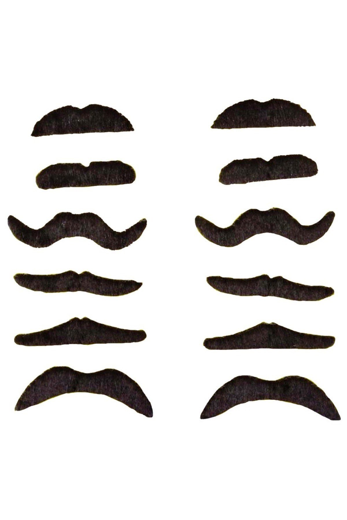 Yapışkanlı Takma Bıyık 6 Model 12 Adet Set
