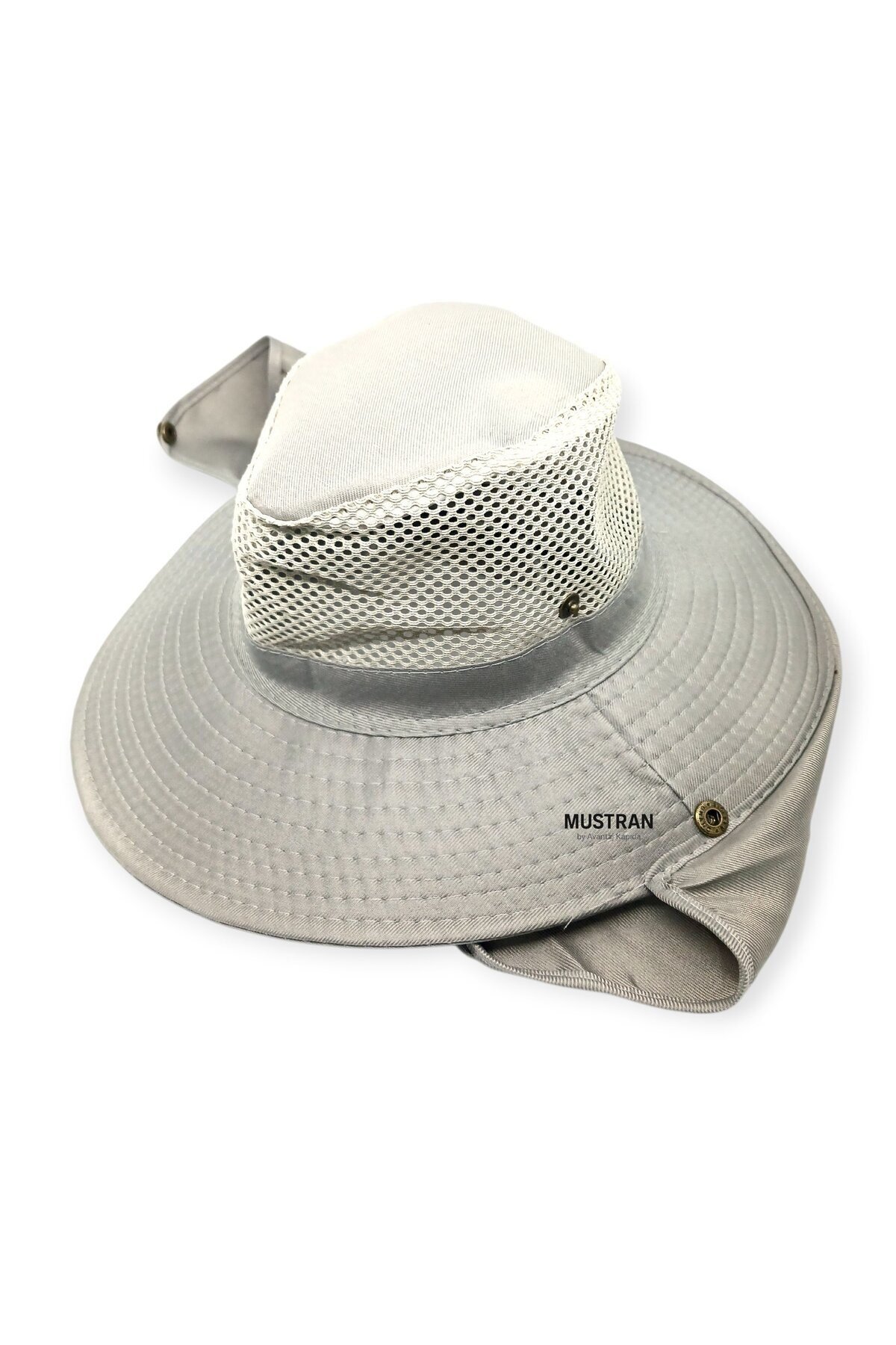 Yazlık Güneş Şapkası Fileli Safari Outdoor Balıkçı Şapkası Ense Korumalı Unisex – Krem