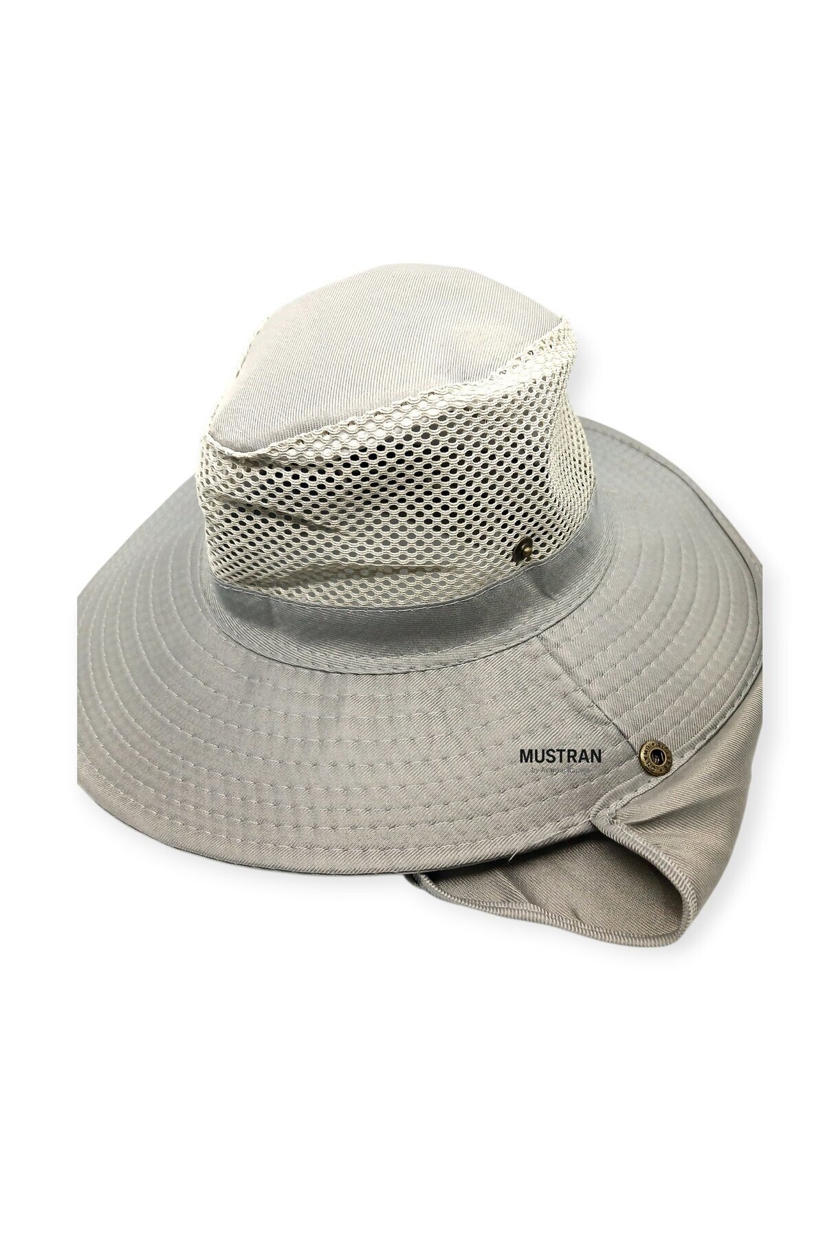Yazlık Güneş Şapkası Fileli Safari Outdoor Balıkçı Şapkası Ense Korumalı Unisex – Krem