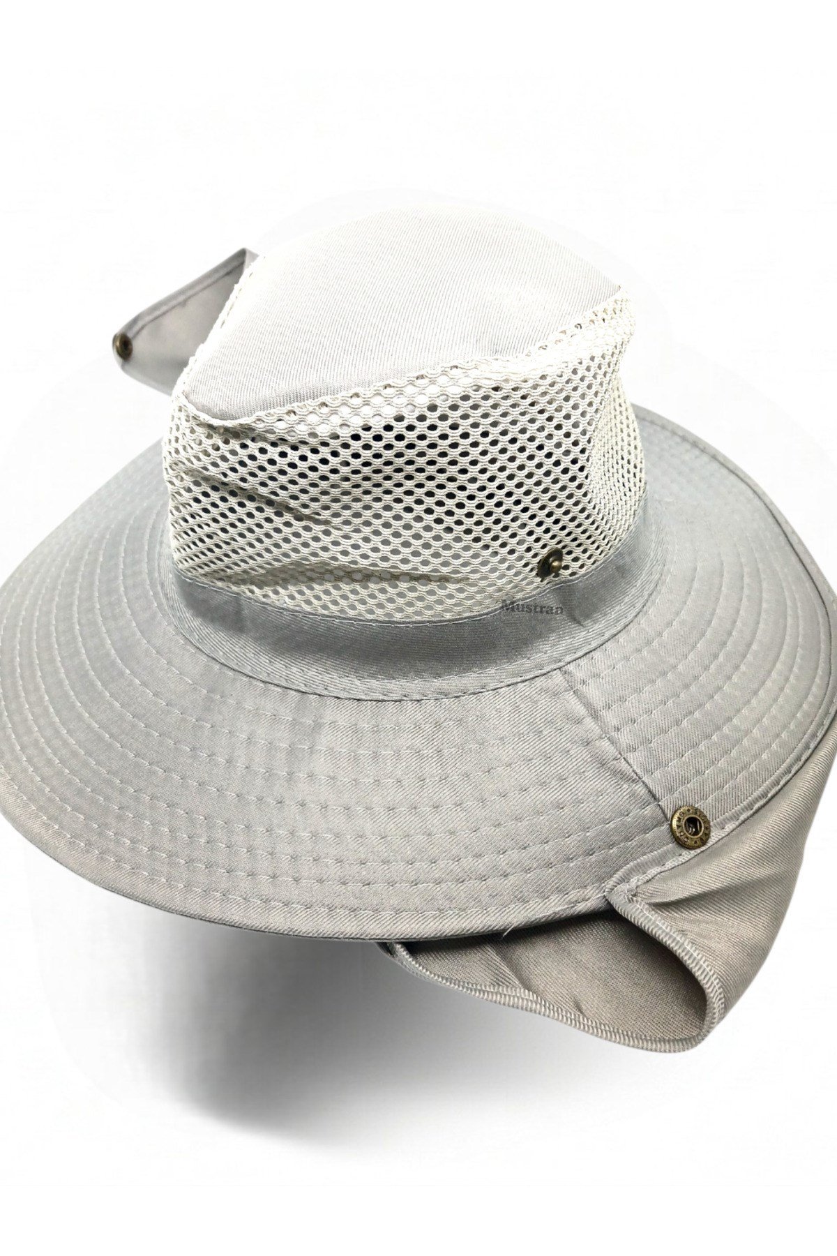Yazlık Güneş Şapkası Fileli Safari Outdoor Balıkçı Şapkası Ense Korumalı Unisex – Krem