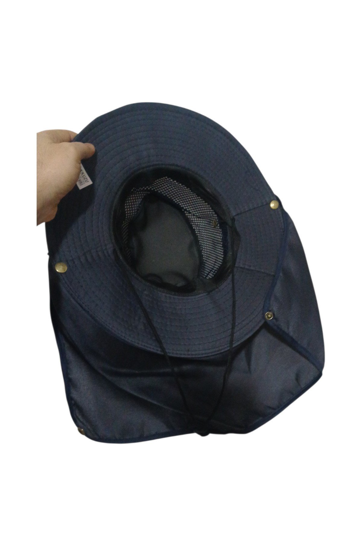 Yazlık Güneş Şapkası Güneş Korumalı Fileli Safari Outdoor Balıkçı Şapkası Ense Korumalı Unisex–Lacivert