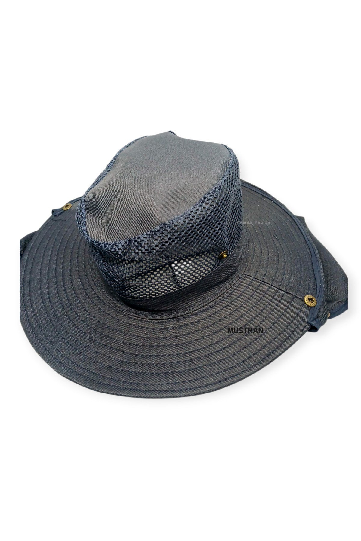 Yazlık Güneş Şapkası Güneş Korumalı Fileli Safari Outdoor Balıkçı Şapkası Ense Korumalı Unisex–Lacivert
