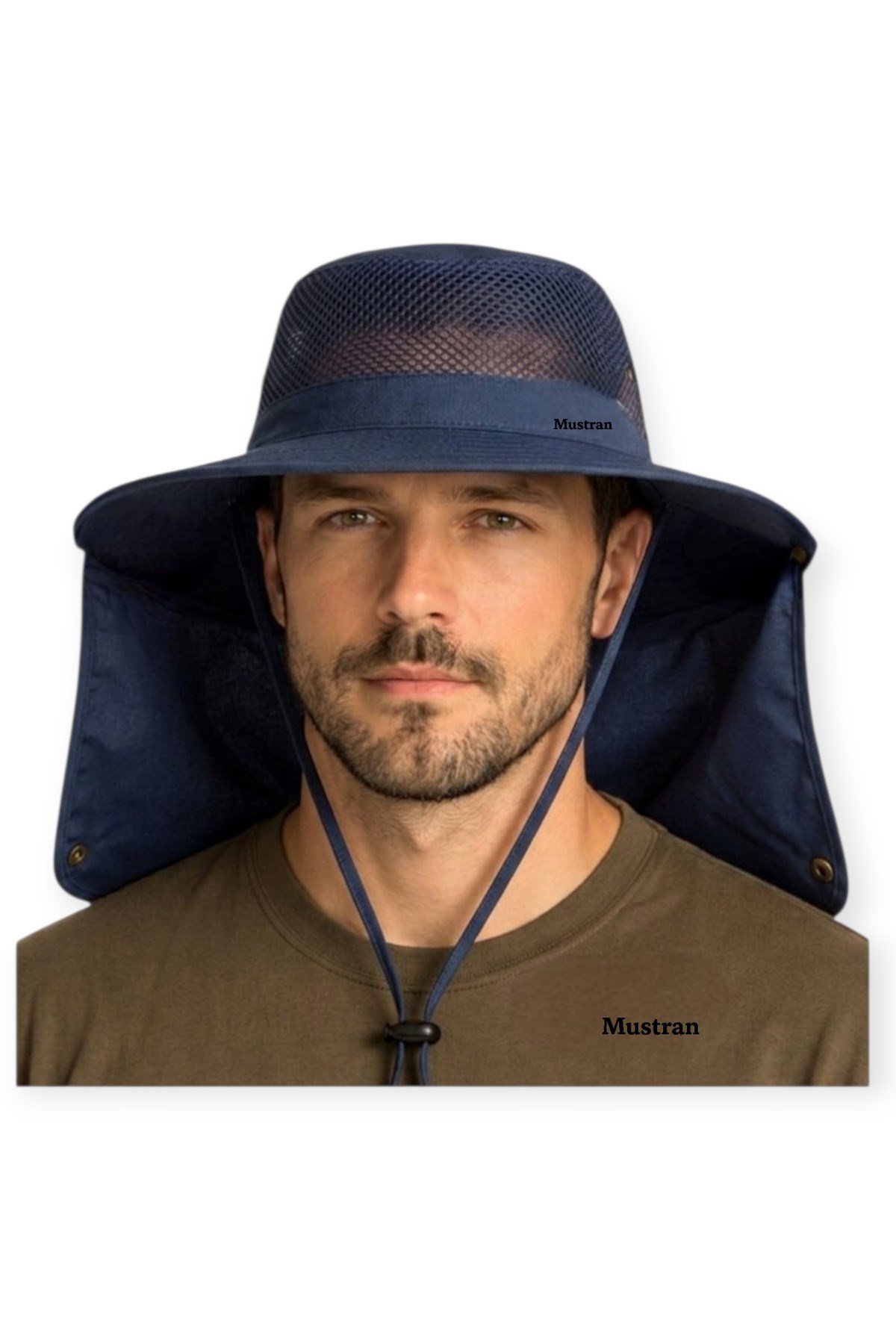Yazlık Güneş Şapkası Güneş Korumalı Fileli Safari Outdoor Balıkçı Şapkası Ense Korumalı Unisex–Lacivert