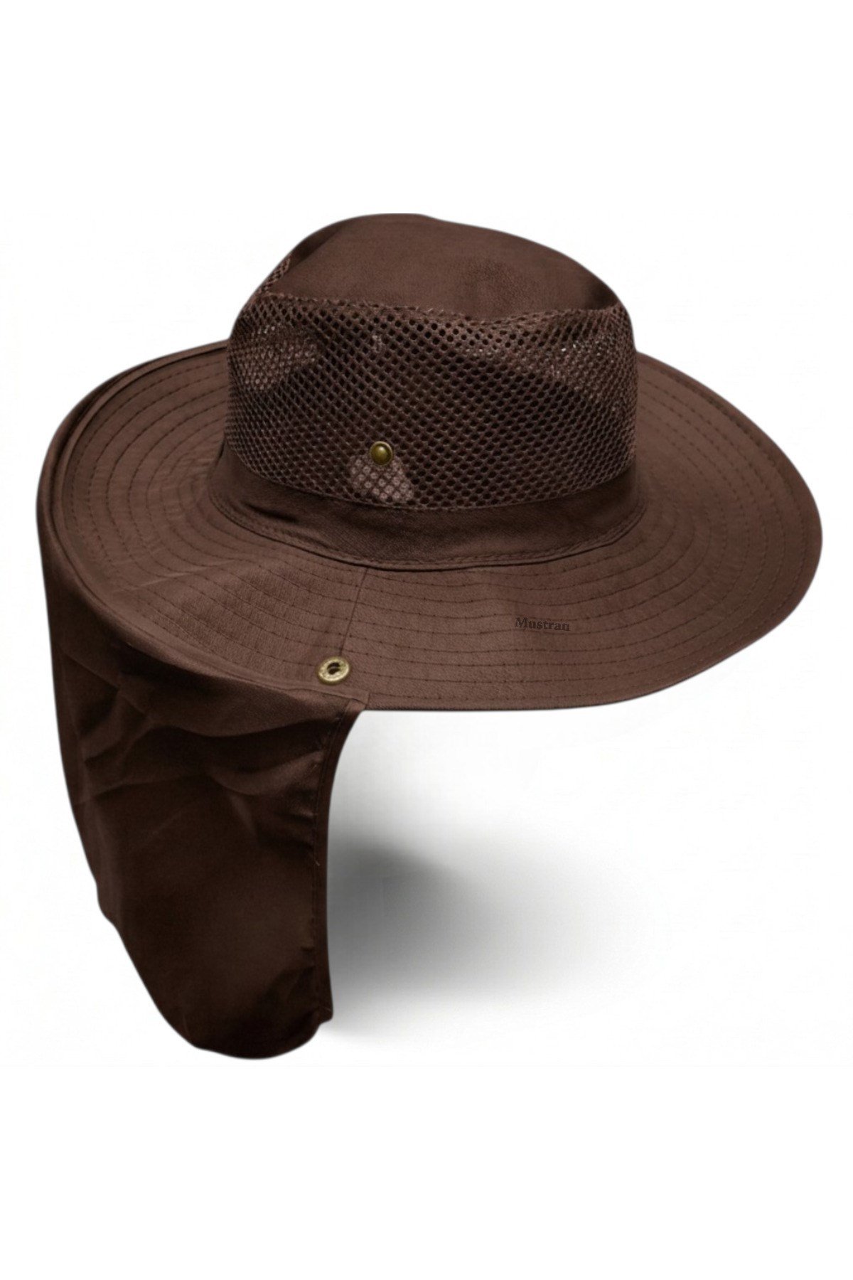 Yazlık Güneş Şapkası Korumalı Safari Outdoor Balıkçı Şapkası Ense Korumalı Unisex Kahverengi