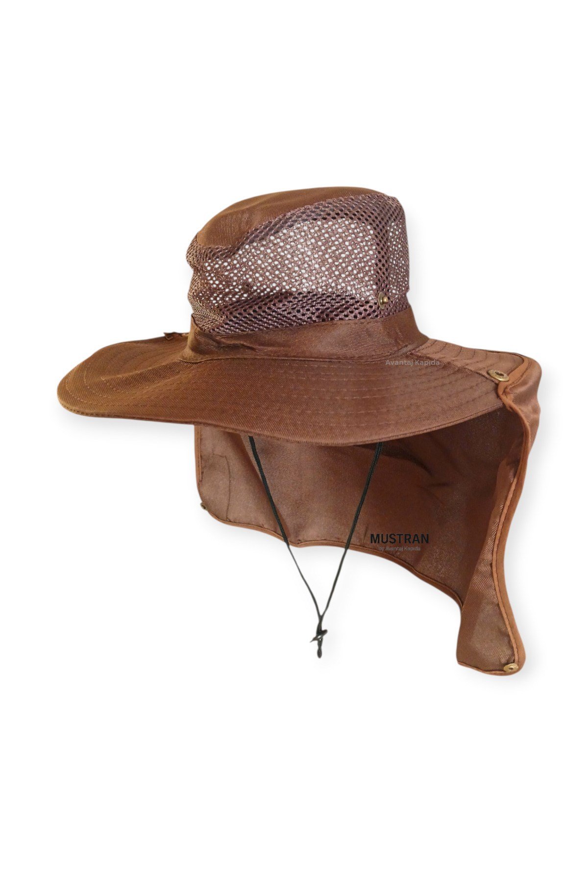 Yazlık Güneş Şapkası Korumalı Safari Outdoor Balıkçı Şapkası Ense Korumalı Unisex Kahverengi