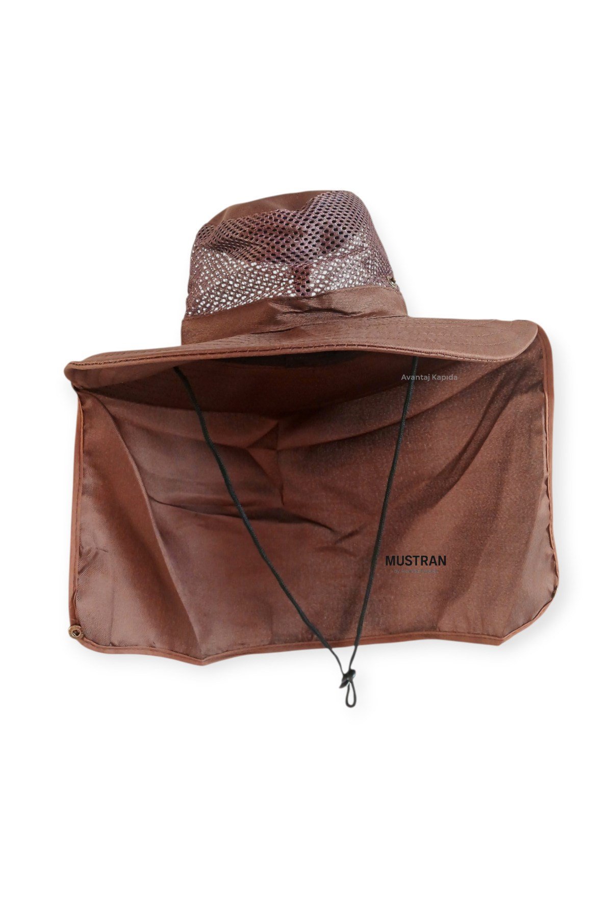 Yazlık Güneş Şapkası Korumalı Safari Outdoor Balıkçı Şapkası Ense Korumalı Unisex Kahverengi