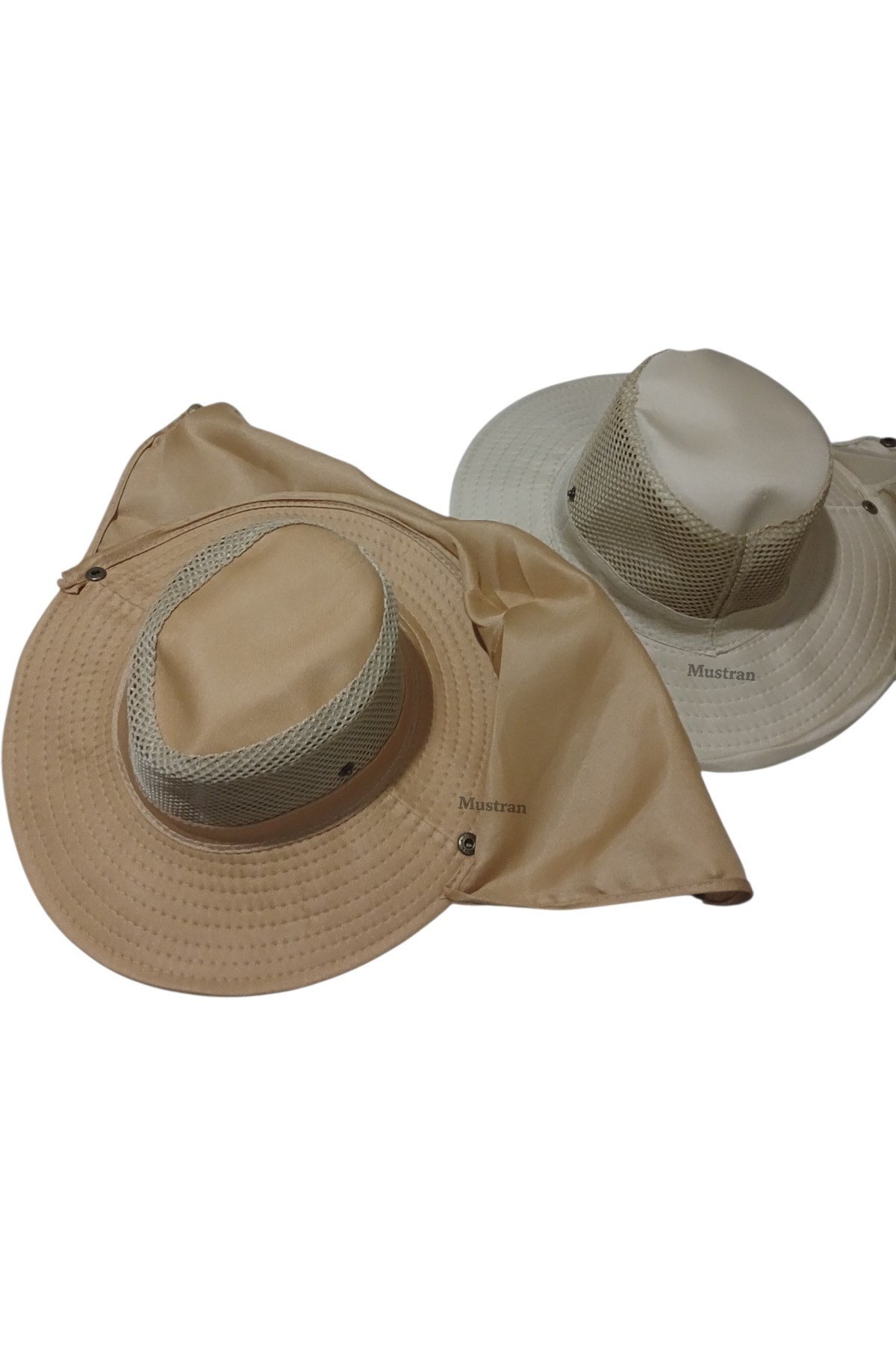 Yazlık Güneş Şapkası UV Korumalı Fileli Safari Outdoor Balıkçı Şapkası Ense Korumalı Unisex–Koyu Bej