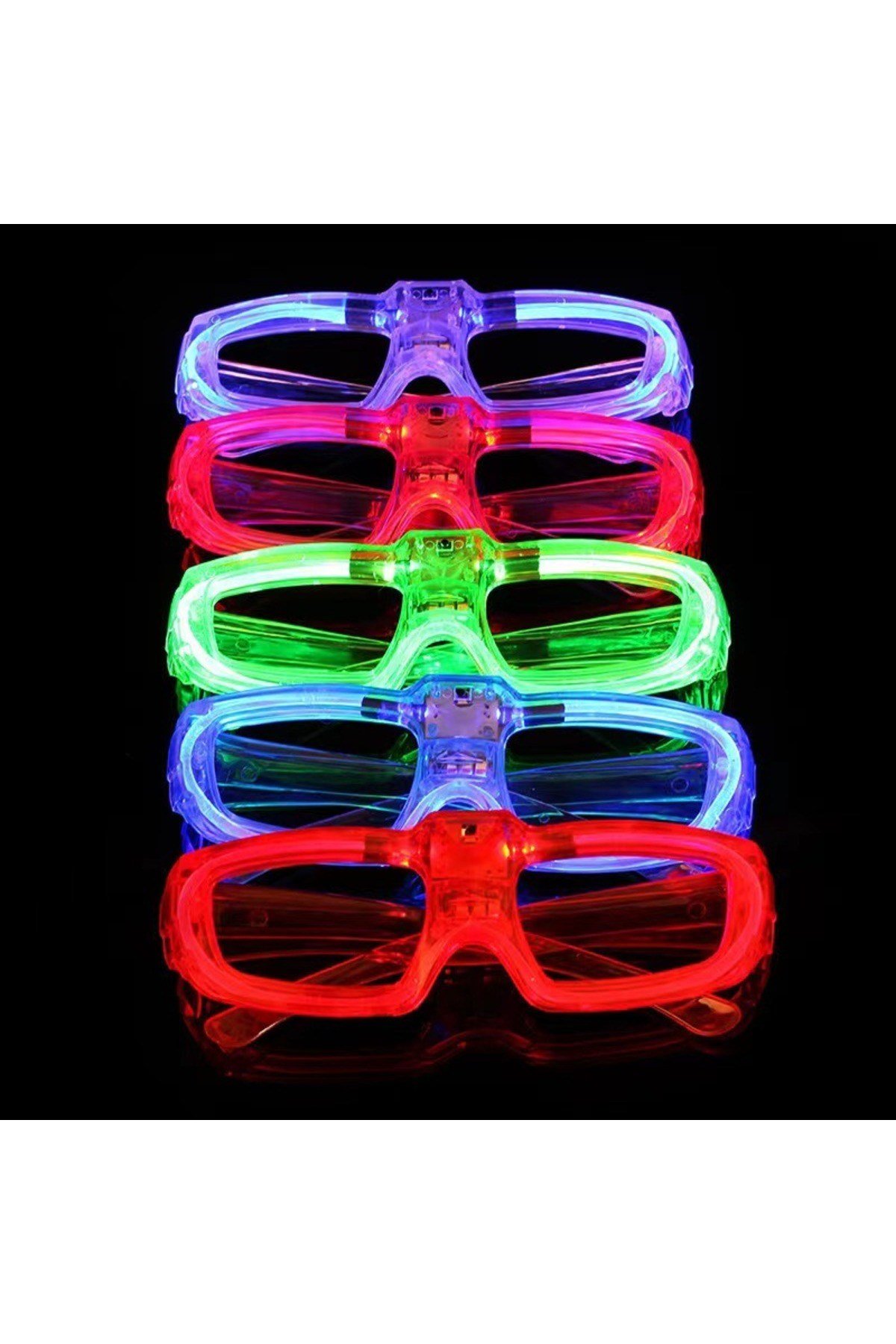 Yeşil LED Işıklı Parti Gözlüğü 3 Modlu – Glow & Gece Eğlence Gözlüğü