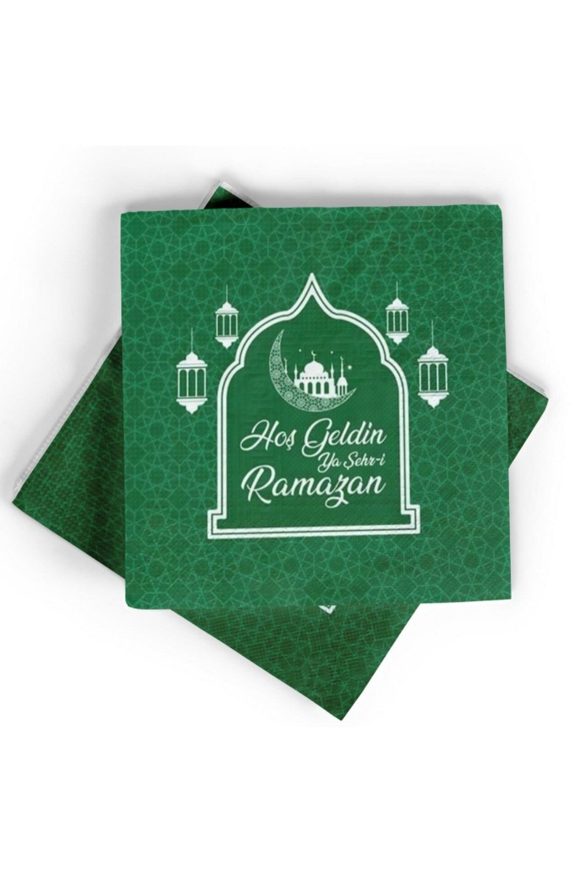 Yeşil Renk Hoşgeldin Ya Şehr-i Ramazan Kağıt Peçete 20 Adet