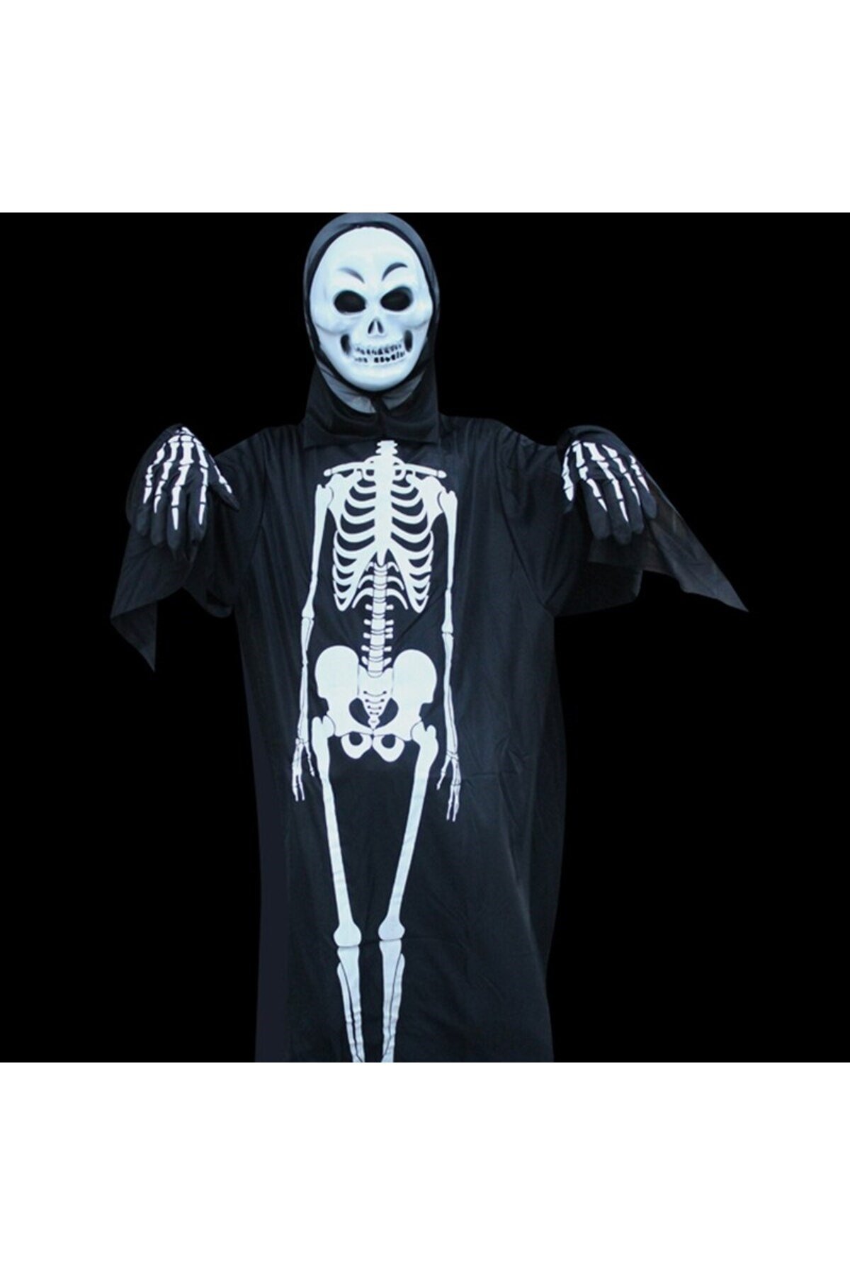 Yetişkin Boy İskelet Tulum İskelet Kostüm 120 cm