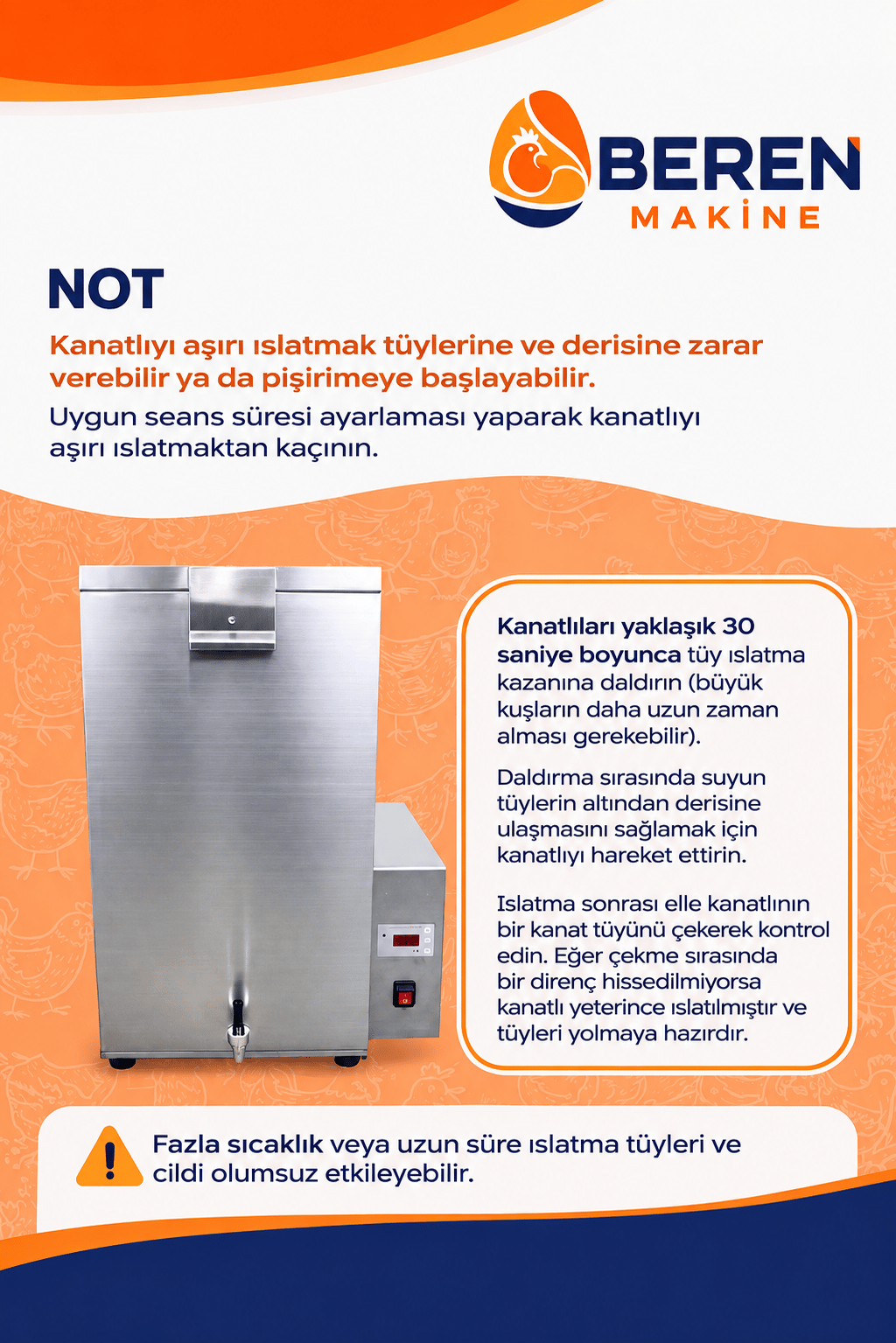 70 Litre Elektrikli Tüy Islatma Kazanı | Dijital Termostatlı