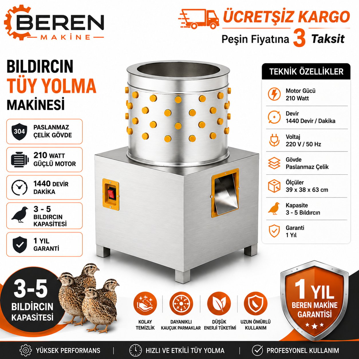 Bıldırcın Tüy Yolma Makinesi