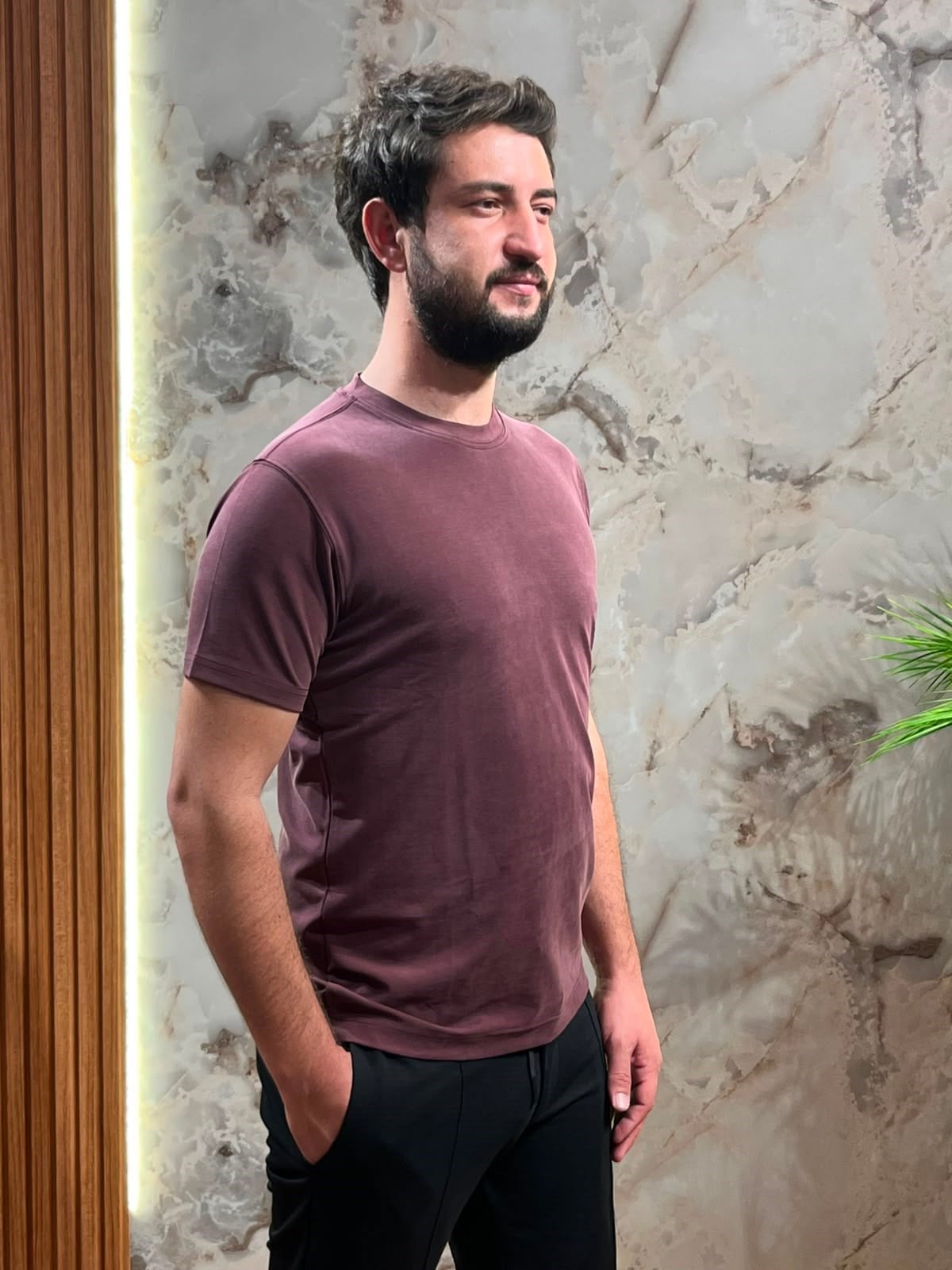 ERKEK PREMİUM BASİC BİSİKLET YAKA TİŞÖRT BORDO