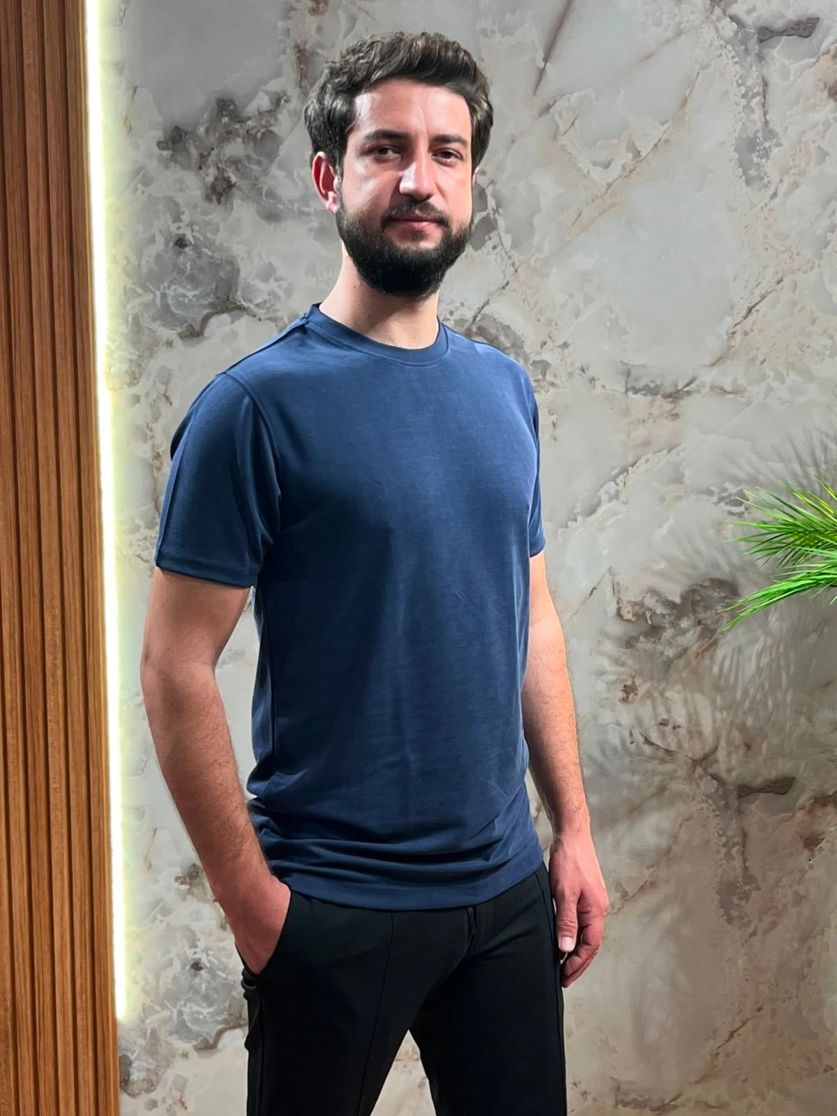 ERKEK PREMİUM BASİC BİSİKLET YAKA TİŞÖRT LACİVERT