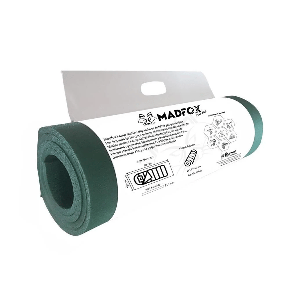  Madfox Nomad Foam Süperlight Kamp Matı [ 180*60cm-10mm | XPE-35 ]/Yeşil