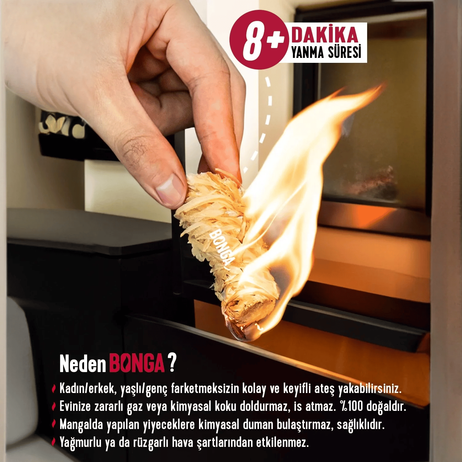 Bonga Barbekü Tutuşturucu - 50 Adet (700 Gr) 7226