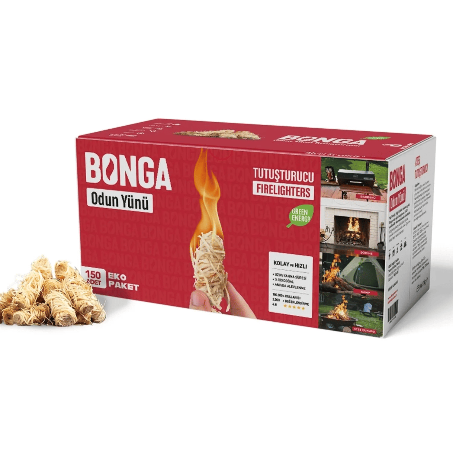 Bonga Şömine TutuşturucU 150 Adet (2 kg) 7202