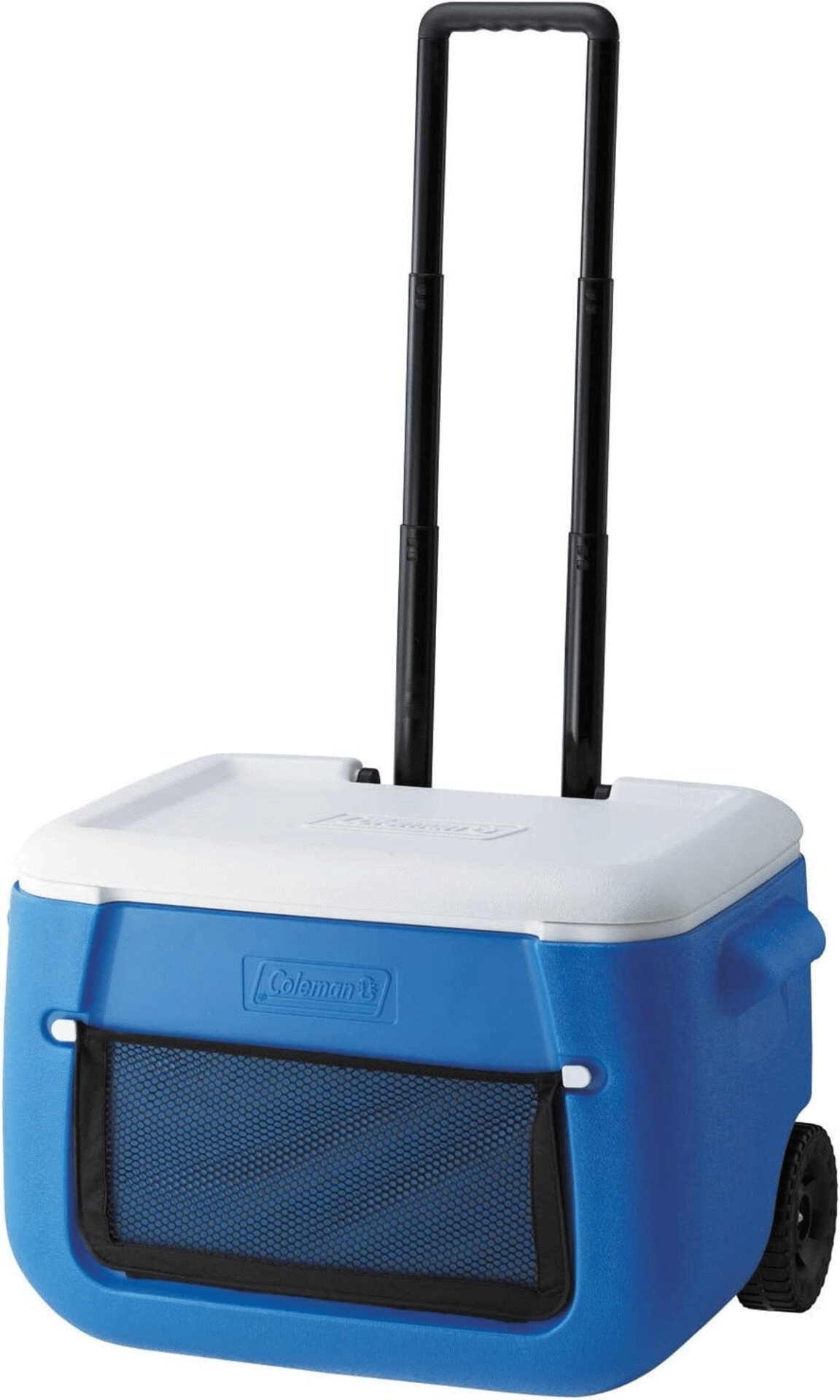 Coleman 47 lt Tekerlekli  Poly-Lite Wheeled Mesh 50 QT Tekerlekli Soğutucu Buzluk 47.3 Lt/Mavi/Beyaz