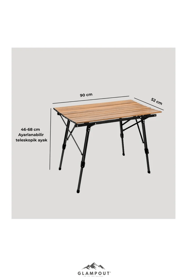 Glampout Axis Teleskopik Ayaklı Kamp Masası 90x52x46-68 cm 1886
