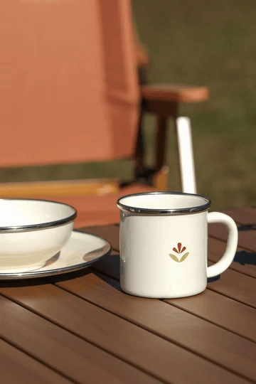 Glampout Cozy Emaye Kupa Bej 8 cm 1138