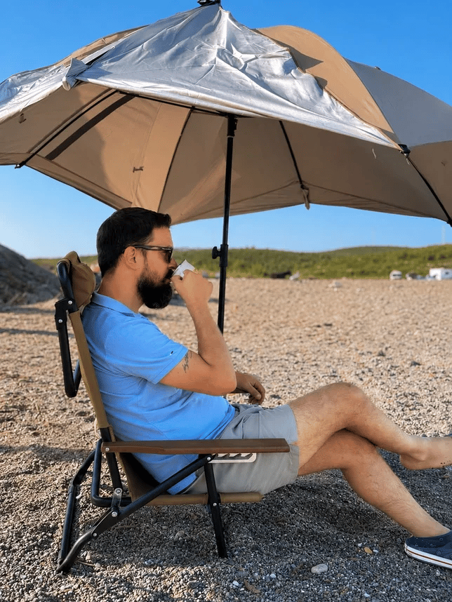 Glampout Explorer Kamp/Plaj Sandalyesi 5 Kademeli Haki