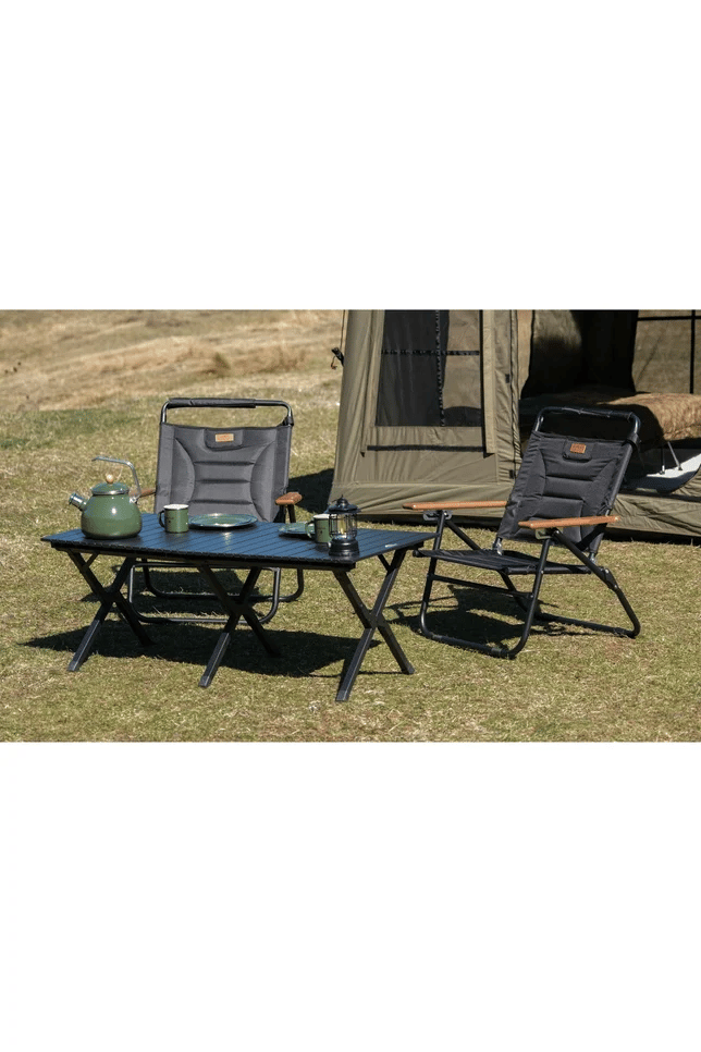 Glampout Trail Kamp Sandalyesi 4 Kademeli Siyah 1824