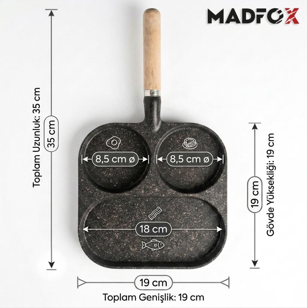 MADFOX 3 BÖLMELİ TAVA 