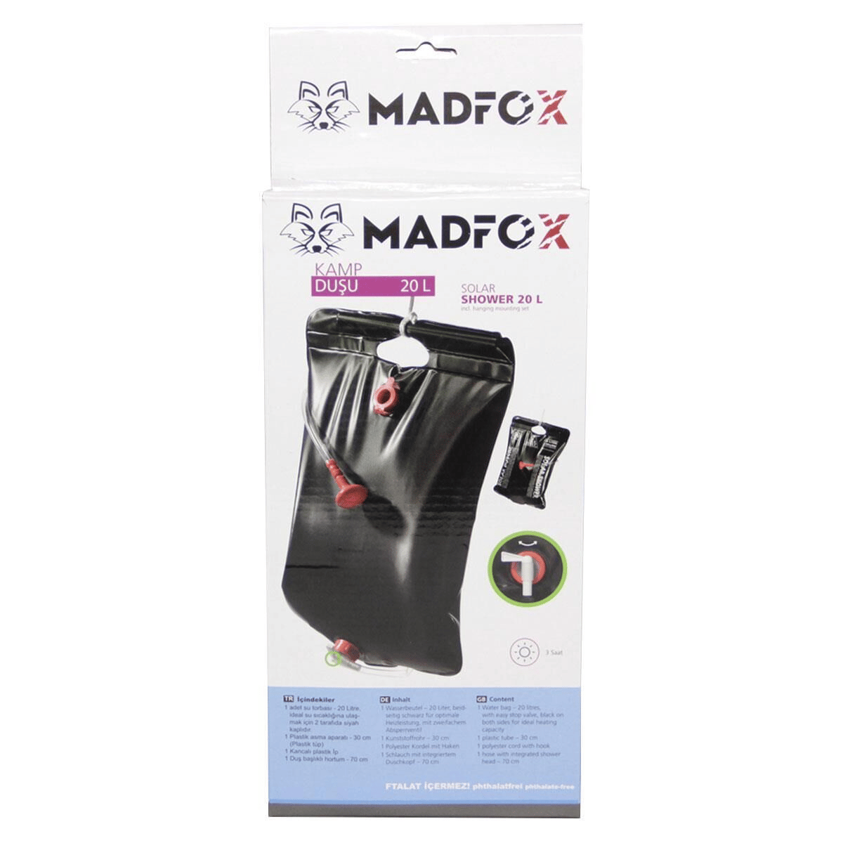 Madfox Solar Shower Kamp Duşu 20 Lt/Renksiz