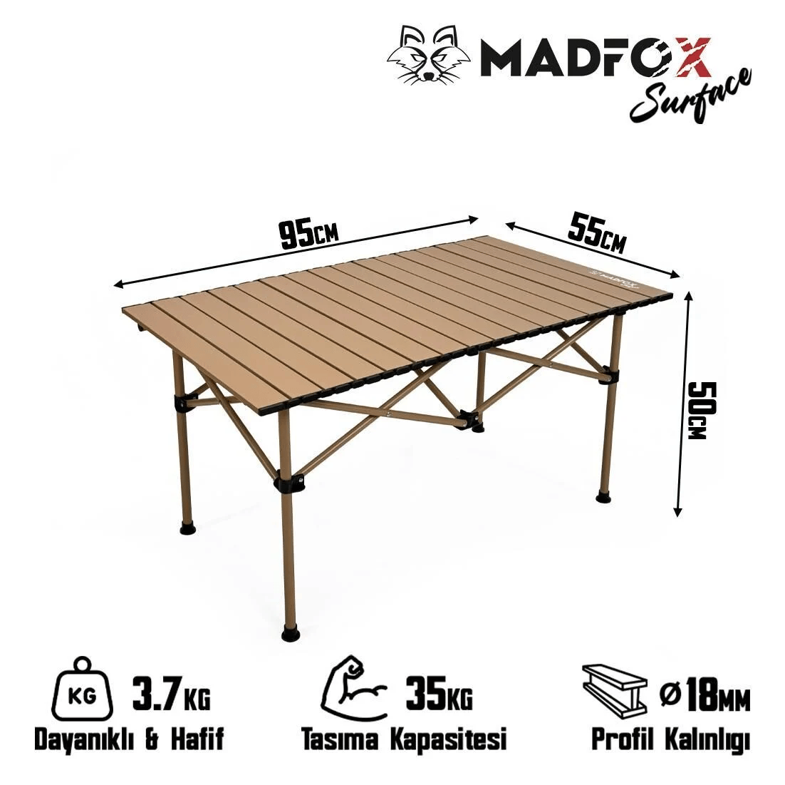 Madfox Surface Katlanır Kamp Masası 