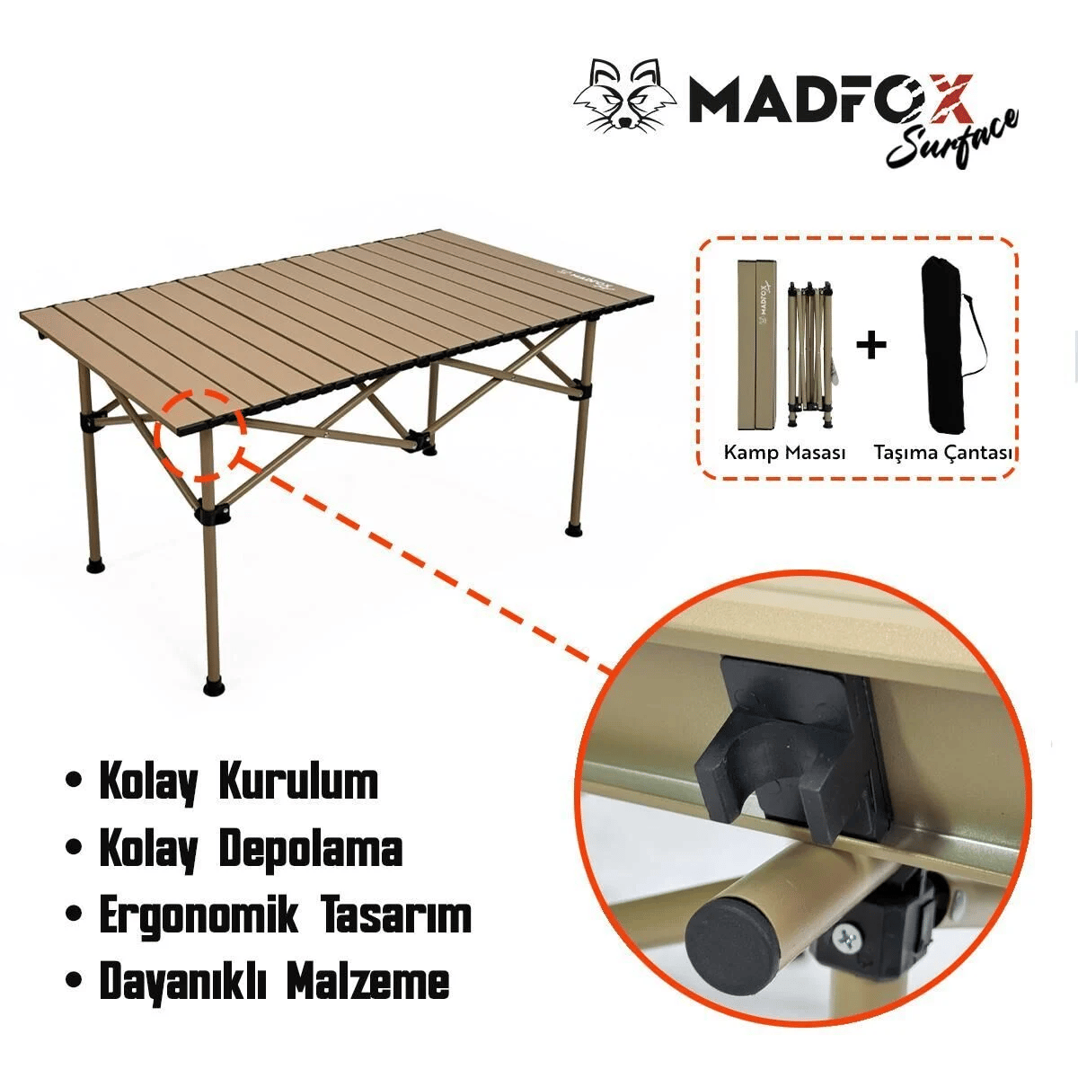 Madfox Surface Katlanır Kamp Masası 