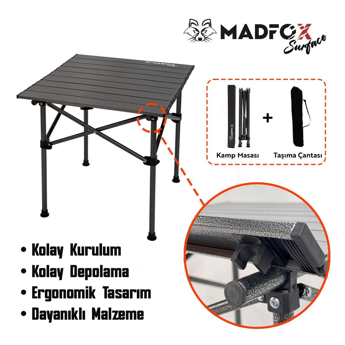 Madfox Surface Küçük Boy Katlanır Kamp Masası Küçük Boy 