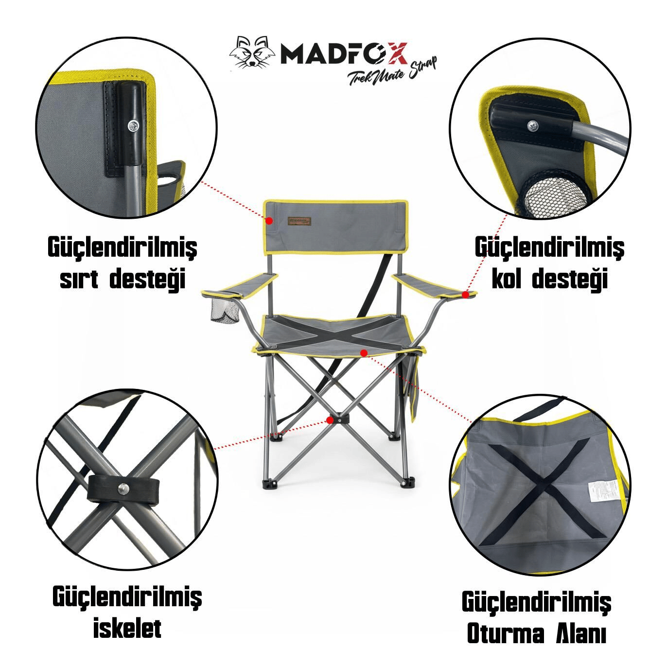 Madfox TrekMate Strap Katlanır Outdoor Koltuk Sarı