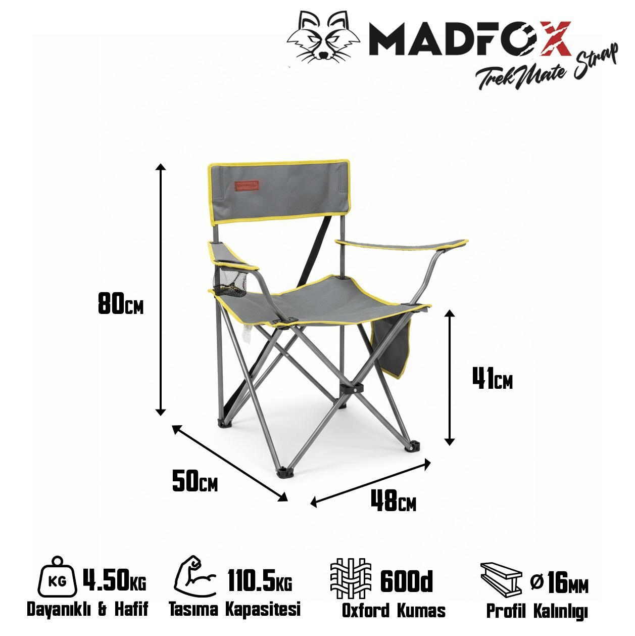 Madfox TrekMate Strap Katlanır Outdoor Koltuk Sarı