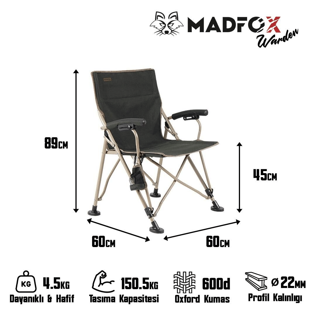 Madfox Warden Katlanır Kamp Sandalyesi/Yeşil