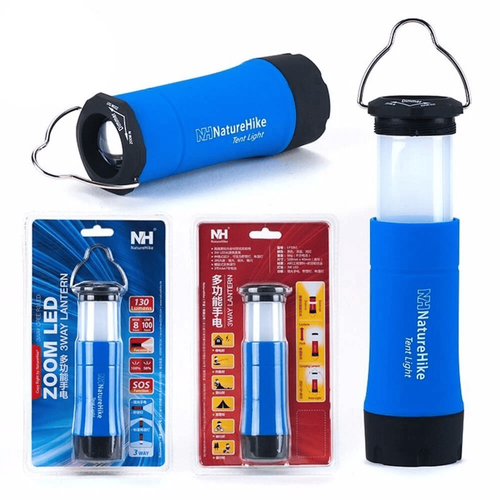 Naturehike 3IN1 MultiFonksiyonel LED Kamp Lambası, Renk: Mavi 7779