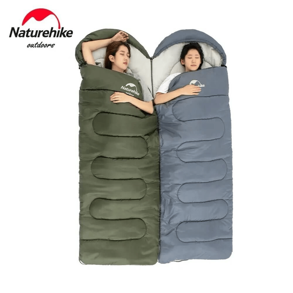 Naturehike Y150L Zarf Tarzı Kapüşonlu Pamuklu Uyku Tulumu -6°C, Renk: Mavi, Beden: RİGHT 1778 